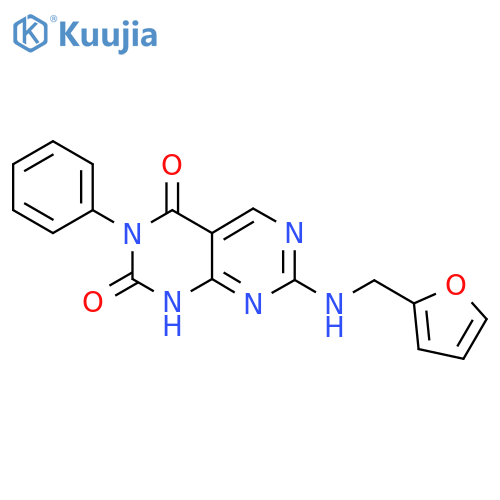 7-{(furan-2-yl)methylamino}-3-phenyl-1H,2H,3H,4H-1,3diazino4,5-dpyrimidine-2,4-dione structure