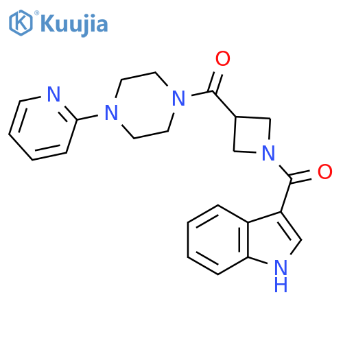 3-{3-4-(pyridin-2-yl)piperazine-1-carbonylazetidine-1-carbonyl}-1H-indole structure