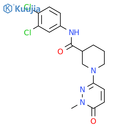 N-(3,4-dichlorophenyl)-1-(1-methyl-6-oxo-1,6-dihydropyridazin-3-yl)piperidine-3-carboxamide structure