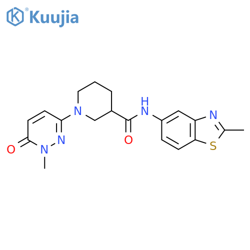 N-(2-methyl-1,3-benzothiazol-5-yl)-1-(1-methyl-6-oxo-1,6-dihydropyridazin-3-yl)piperidine-3-carboxamide structure