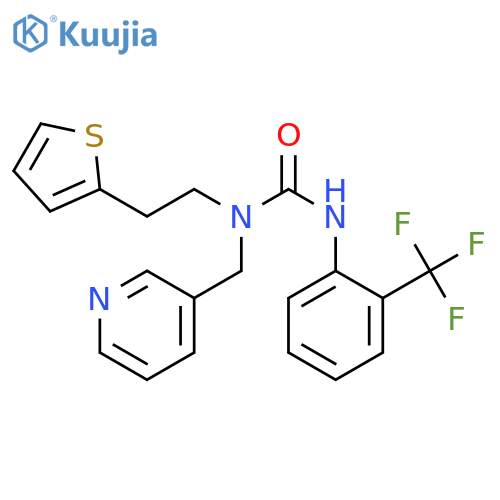 1-(pyridin-3-yl)methyl-1-2-(thiophen-2-yl)ethyl-3-2-(trifluoromethyl)phenylurea structure