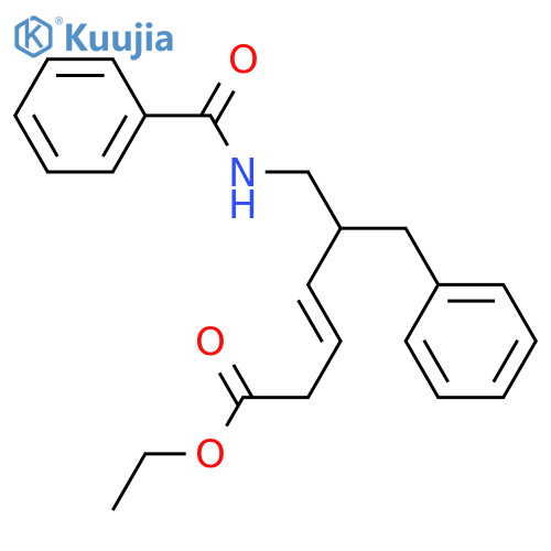 3-Hexenoic acid, 5-[(benzoylamino)methyl]-6-phenyl-, ethyl ester structure
