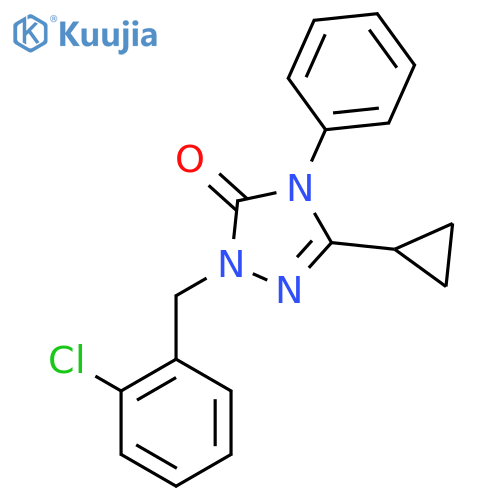 1-(2-chlorophenyl)methyl-3-cyclopropyl-4-phenyl-4,5-dihydro-1H-1,2,4-triazol-5-one structure