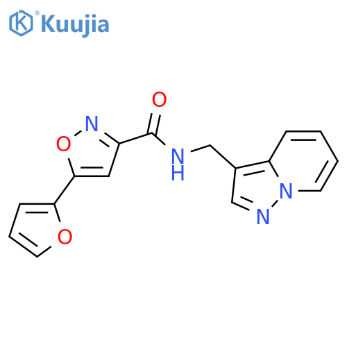 5-(furan-2-yl)-N-({pyrazolo[1,5-a]pyridin-3-yl}methyl)-1,2-oxazole-3-carboxamide structure