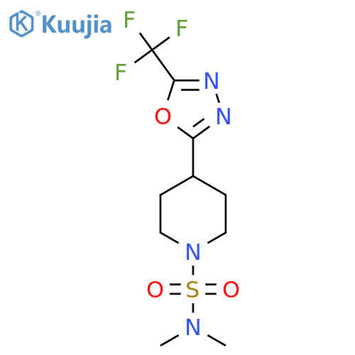 N,N-dimethyl-4-5-(trifluoromethyl)-1,3,4-oxadiazol-2-ylpiperidine-1-sulfonamide structure