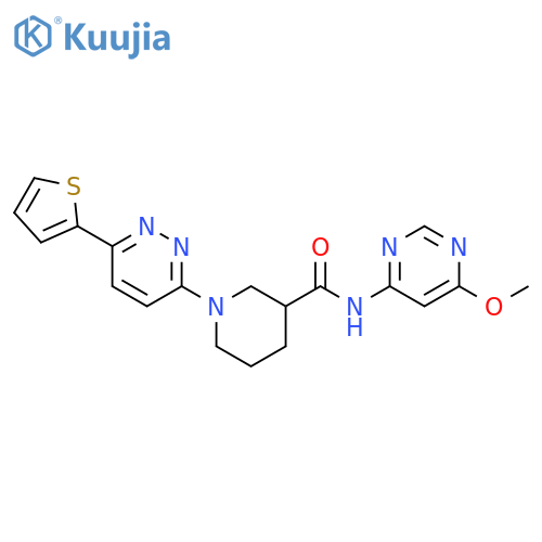 N-(6-methoxypyrimidin-4-yl)-1-[6-(thiophen-2-yl)pyridazin-3-yl]piperidine-3-carboxamide structure