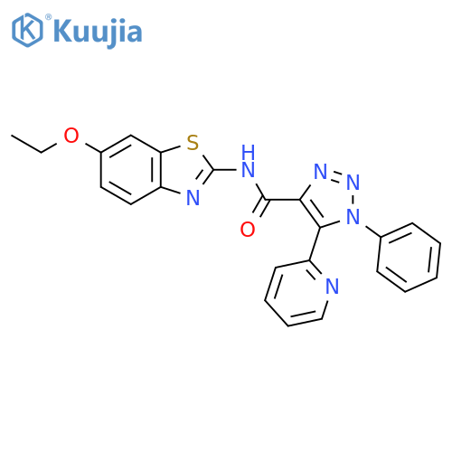 N-(6-ethoxy-1,3-benzothiazol-2-yl)-1-phenyl-5-(pyridin-2-yl)-1H-1,2,3-triazole-4-carboxamide structure