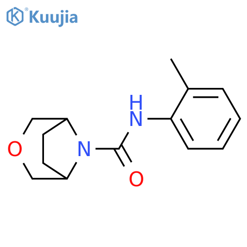 N-(2-methylphenyl)-3-oxa-8-azabicyclo[3.2.1]octane-8-carboxamide structure