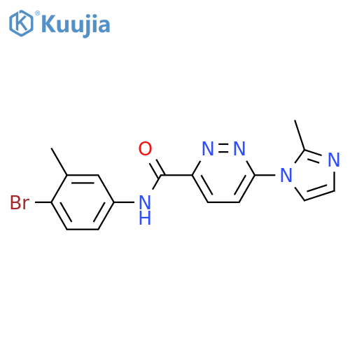 N-(4-bromo-3-methylphenyl)-6-(2-methyl-1H-imidazol-1-yl)pyridazine-3-carboxamide structure