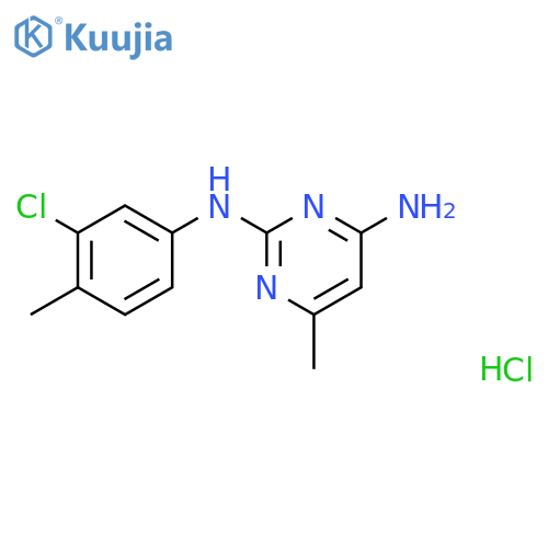 N2-(3-chloro-4-methylphenyl)-6-methylpyrimidine-2,4-diamine hydrochloride structure