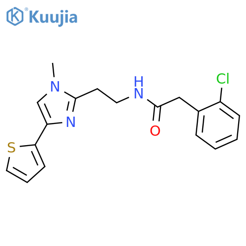 2-(2-chlorophenyl)-N-{2-[1-methyl-4-(thiophen-2-yl)-1H-imidazol-2-yl]ethyl}acetamide structure