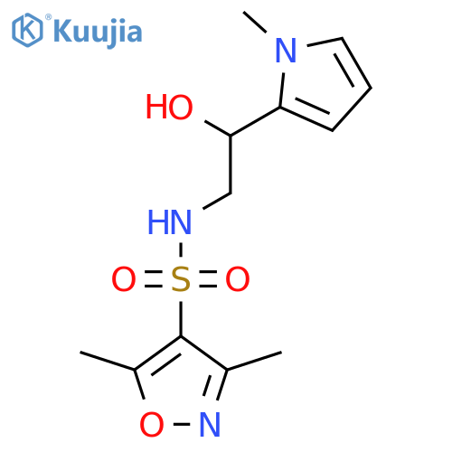 N-2-hydroxy-2-(1-methyl-1H-pyrrol-2-yl)ethyl-3,5-dimethyl-1,2-oxazole-4-sulfonamide structure