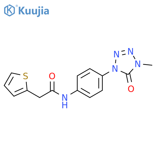 N-4-(4-methyl-5-oxo-4,5-dihydro-1H-1,2,3,4-tetrazol-1-yl)phenyl-2-(thiophen-2-yl)acetamide structure