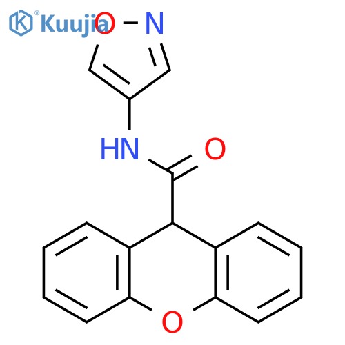 N-(1,2-oxazol-4-yl)-9H-xanthene-9-carboxamide structure