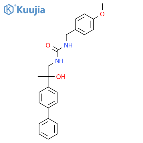 3-(2-{1,1'-biphenyl-4-yl}-2-hydroxypropyl)-1-(4-methoxyphenyl)methylurea structure