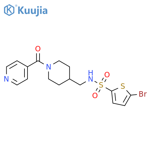 5-bromo-N-{1-(pyridine-4-carbonyl)piperidin-4-ylmethyl}thiophene-2-sulfonamide structure