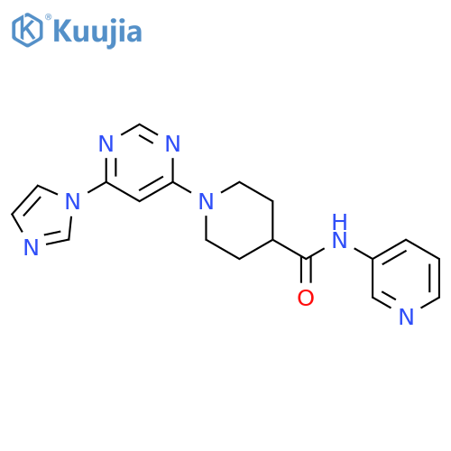 1-6-(1H-imidazol-1-yl)pyrimidin-4-yl-N-(pyridin-3-yl)piperidine-4-carboxamide structure
