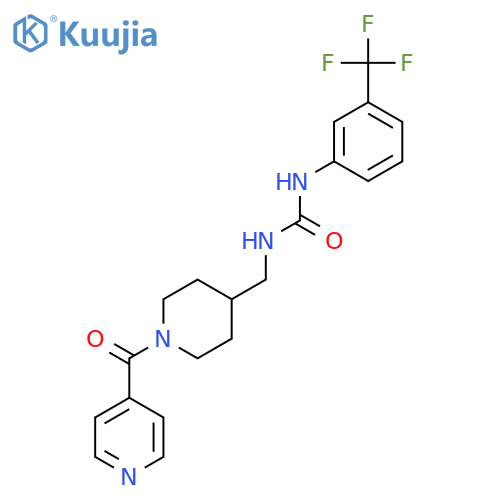 3-{1-(pyridine-4-carbonyl)piperidin-4-ylmethyl}-1-3-(trifluoromethyl)phenylurea structure