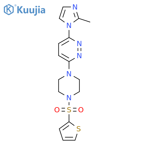 3-(2-methyl-1H-imidazol-1-yl)-6-4-(thiophene-2-sulfonyl)piperazin-1-ylpyridazine structure