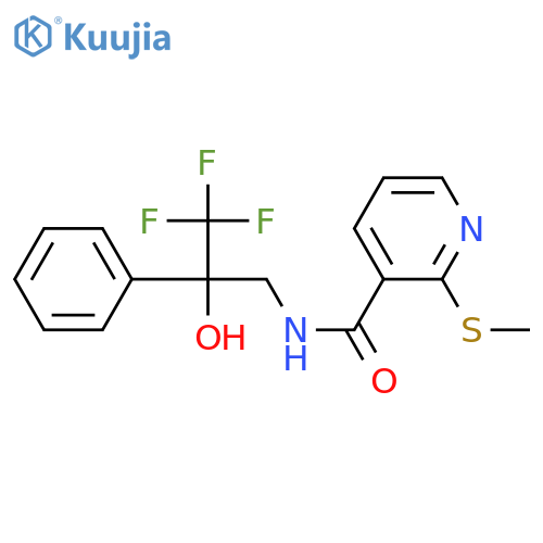 2-(methylsulfanyl)-N-(3,3,3-trifluoro-2-hydroxy-2-phenylpropyl)pyridine-3-carboxamide structure