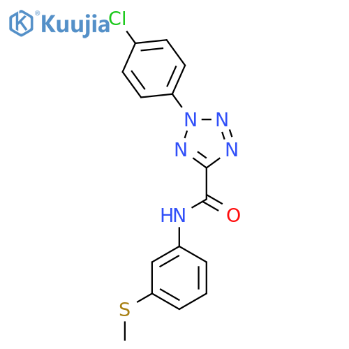 2-(4-chlorophenyl)-N-3-(methylsulfanyl)phenyl-2H-1,2,3,4-tetrazole-5-carboxamide structure
