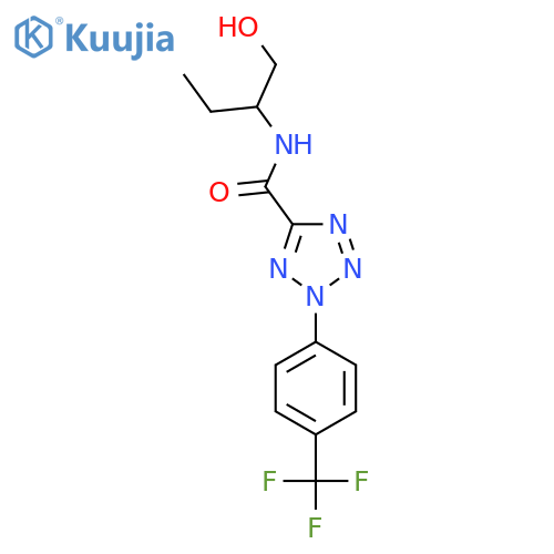 N-(1-hydroxybutan-2-yl)-2-4-(trifluoromethyl)phenyl-2H-1,2,3,4-tetrazole-5-carboxamide structure