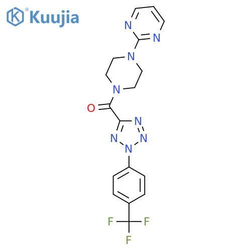 2-(4-{2-4-(trifluoromethyl)phenyl-2H-1,2,3,4-tetrazole-5-carbonyl}piperazin-1-yl)pyrimidine structure