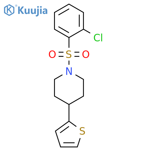 1-(2-chlorobenzenesulfonyl)-4-(thiophen-2-yl)piperidine structure