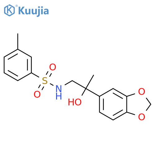 N-2-(2H-1,3-benzodioxol-5-yl)-2-hydroxypropyl-3-methylbenzene-1-sulfonamide structure
