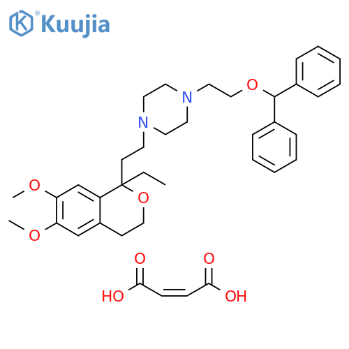Piperazine,1-[2-(diphenylmethoxy)ethyl]-4-[2-(1-ethyl-3,4-dihydro-6,7-dimethoxy-1H-2-benzopyran-1-yl)ethyl]-, (Z)-2-butenedioate (1:2) structure