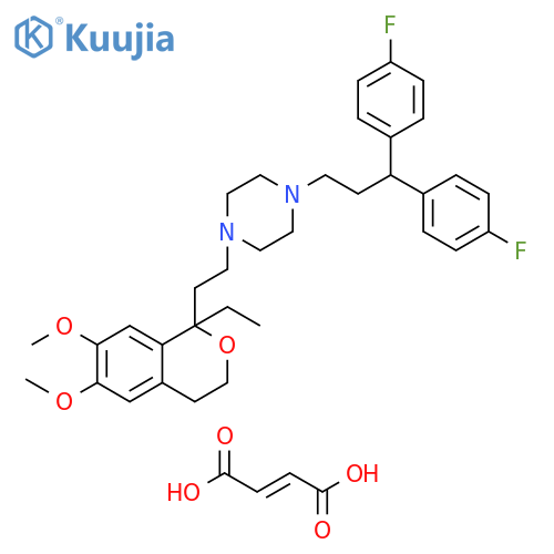 Piperazine,1-[3,3-bis(4-fluorophenyl)propyl]-4-[2-(1-ethyl-3,4-dihydro-6,7-dimethoxy-1H-2-benzopyran-1-yl)ethyl]-, (E)-2-butenedioate (1:2) structure