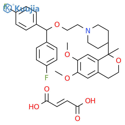 Piperidine, 1-[2-[bis(4-fluorophenyl)methoxy]ethyl]-4-(3,4-dihydro-6,7-dimethoxy-1-methyl-1H-2-benzopyran-1-yl)-, (2E)-2-butenedioate (1:1) structure