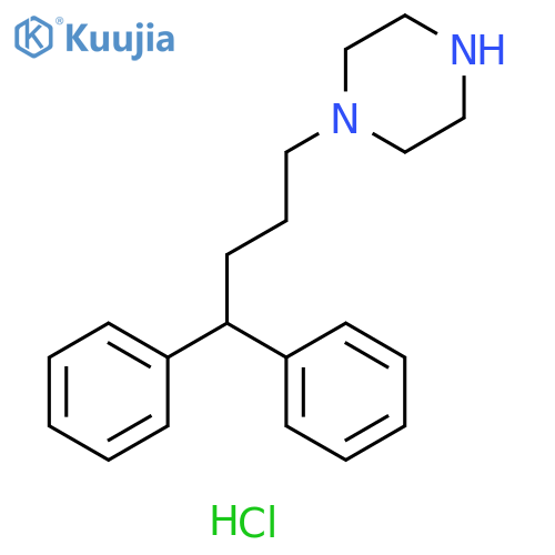 Piperazine, 1-(4,4-diphenylbutyl)-, hydrochloride (1:2) structure