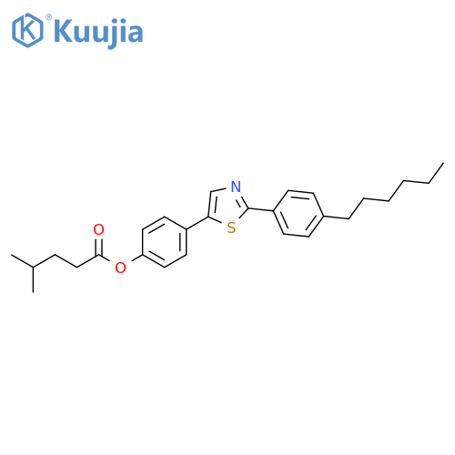 Pentanoic acid, 4-methyl-, 4-[2-(4-hexylphenyl)-5-thiazolyl]phenyl ester structure