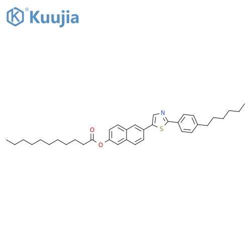 Undecanoic acid, 6-[2-(4-hexylphenyl)-5-thiazolyl]-2-naphthalenyl ester structure