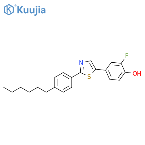 Phenol, 2-fluoro-4-[2-(4-hexylphenyl)-5-thiazolyl]- structure