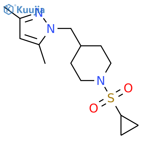 1-(cyclopropanesulfonyl)-4-(3,5-dimethyl-1H-pyrazol-1-yl)methylpiperidine structure