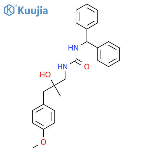 3-(diphenylmethyl)-1-[2-hydroxy-3-(4-methoxyphenyl)-2-methylpropyl]urea structure