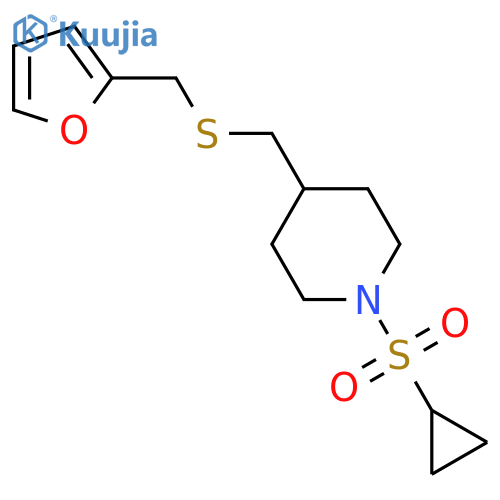 1-(cyclopropanesulfonyl)-4-({[(furan-2-yl)methyl]sulfanyl}methyl)piperidine structure