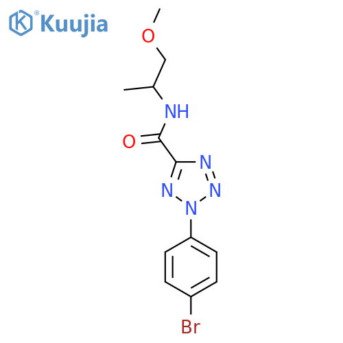 2-(4-bromophenyl)-N-(1-methoxypropan-2-yl)-2H-1,2,3,4-tetrazole-5-carboxamide structure