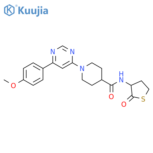 1-[6-(4-methoxyphenyl)pyrimidin-4-yl]-N-(2-oxothiolan-3-yl)piperidine-4-carboxamide structure