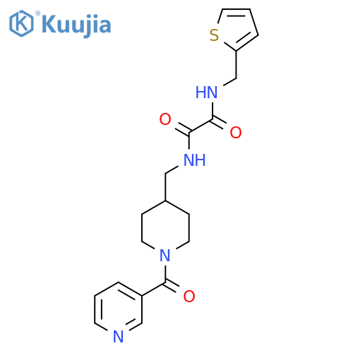 N'-{1-(pyridine-3-carbonyl)piperidin-4-ylmethyl}-N-(thiophen-2-yl)methylethanediamide structure