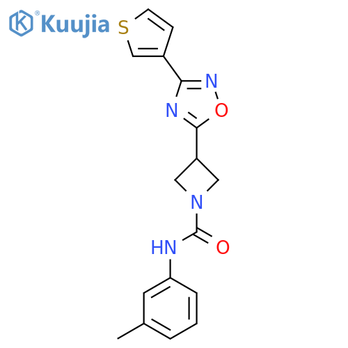 N-(3-methylphenyl)-3-3-(thiophen-3-yl)-1,2,4-oxadiazol-5-ylazetidine-1-carboxamide structure