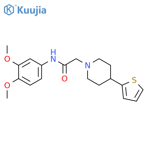 N-(3,4-dimethoxyphenyl)-2-[4-(thiophen-2-yl)piperidin-1-yl]acetamide structure