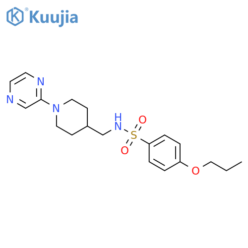 4-propoxy-N-{1-(pyrazin-2-yl)piperidin-4-ylmethyl}benzene-1-sulfonamide structure
