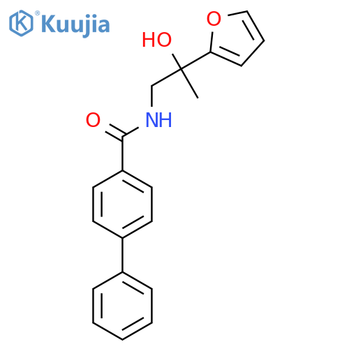 N-2-(furan-2-yl)-2-hydroxypropyl-1,1'-biphenyl-4-carboxamide structure