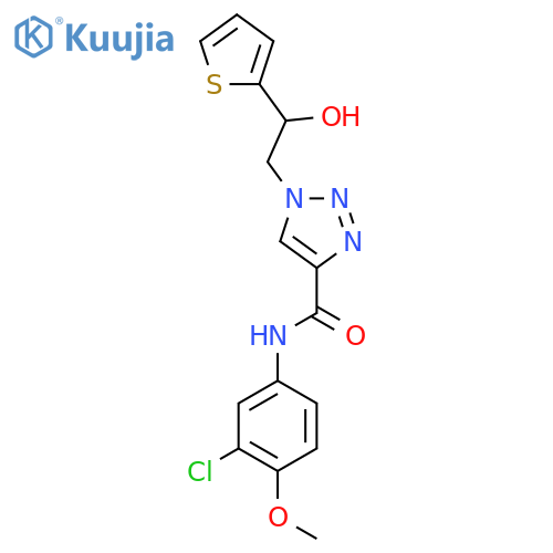 N-(3-chloro-4-methoxyphenyl)-1-2-hydroxy-2-(thiophen-2-yl)ethyl-1H-1,2,3-triazole-4-carboxamide structure
