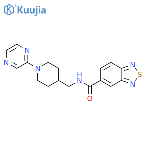 N-{1-(pyrazin-2-yl)piperidin-4-ylmethyl}-2,1,3-benzothiadiazole-5-carboxamide structure