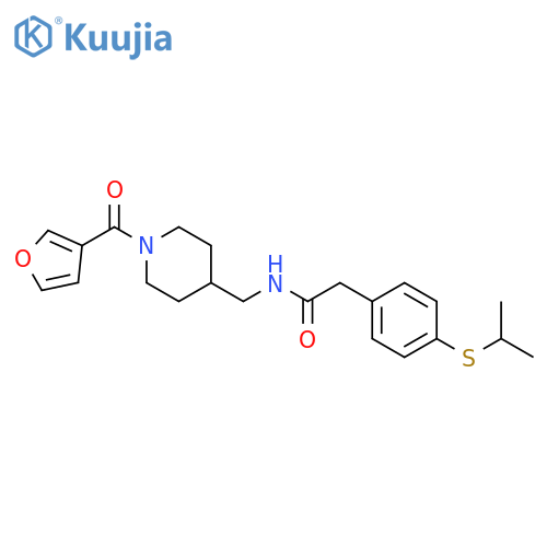 N-{1-(furan-3-carbonyl)piperidin-4-ylmethyl}-2-4-(propan-2-ylsulfanyl)phenylacetamide structure