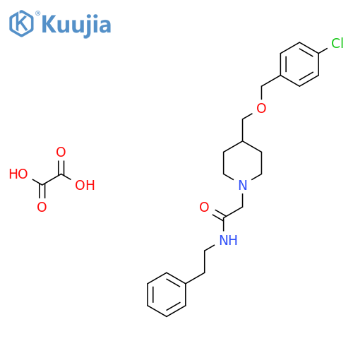2-(4-{(4-chlorophenyl)methoxymethyl}piperidin-1-yl)-N-(2-phenylethyl)acetamide; oxalic acid structure